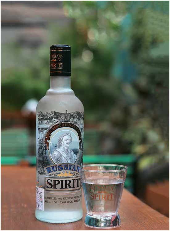 The unaged liquor in a bottle